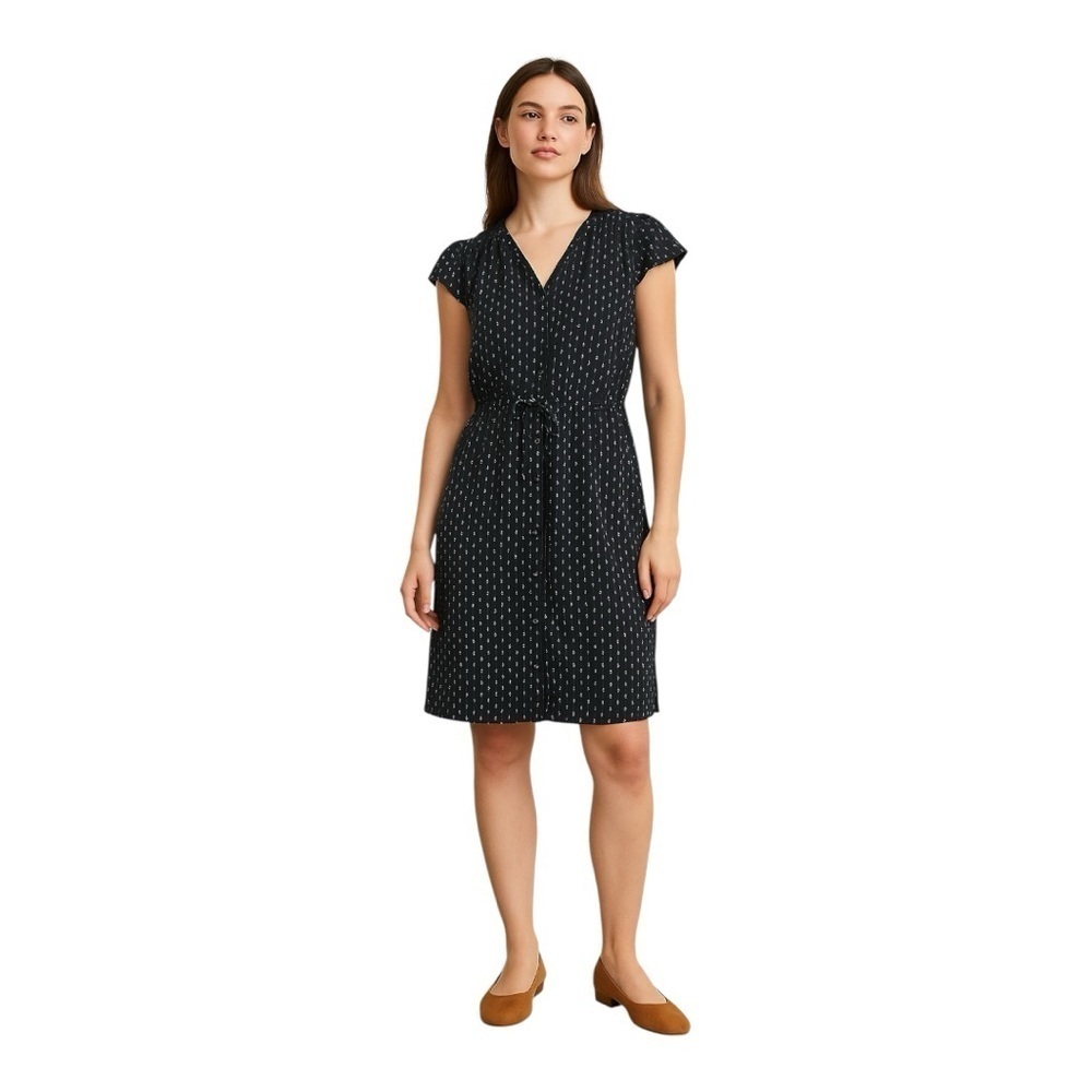 H&M Black Button Front Dress – Size 10 – Fully Lined